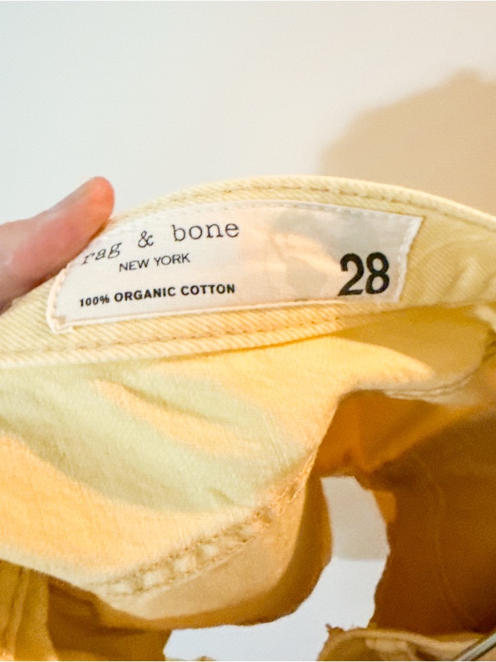 Rag & Bone Maya High-Rise Shorty Shorts Relaxed Fit Butter Yellow Size 28 - Picture 5 of 8